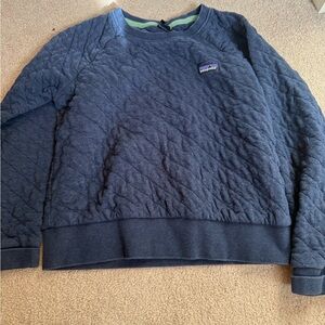 Patagonia Women's  Navy Quilted Crewneck Sweatshirt